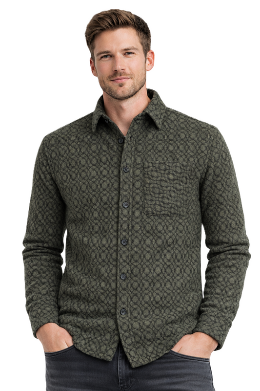 PLUS POSH Shirt 8965 Green Black (8965) Men