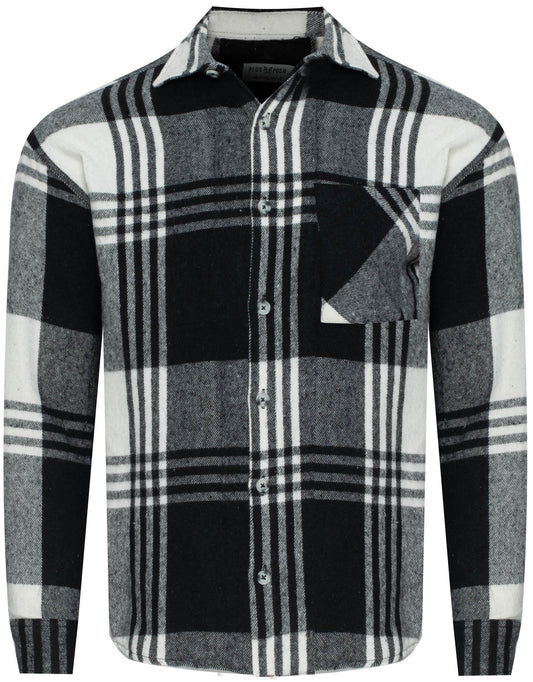PLUS POSH Shirt CREAM Black Check (8476) Men