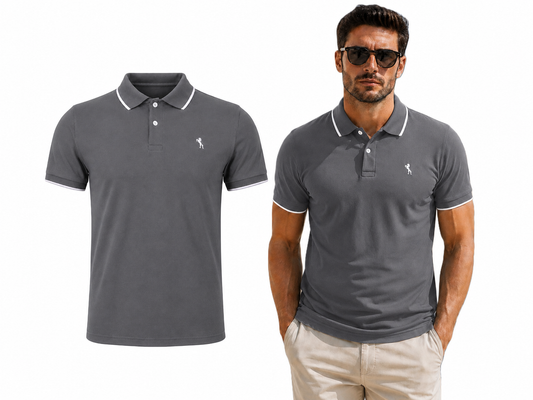 LION T-SHIRT POLO DARK GREY (10423) Men