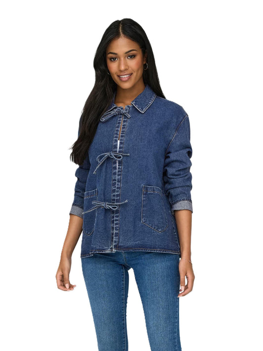 ONLY Jacket JEANSOWA ONLTHILLE L/S TIE JACKET DNM GUA DARK BLUE DENIM (9888) Women
