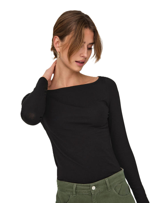 ONLY LONGSLEEVE T-shirt Women's ONLLIVE LOVE LS BOATNECK JRS NOOS BLACK (10547) Women