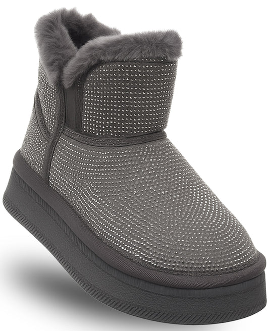SOLO SOPRANI COUTURE Leather Ankle Boots Women's STRASS FUR (8022) Women