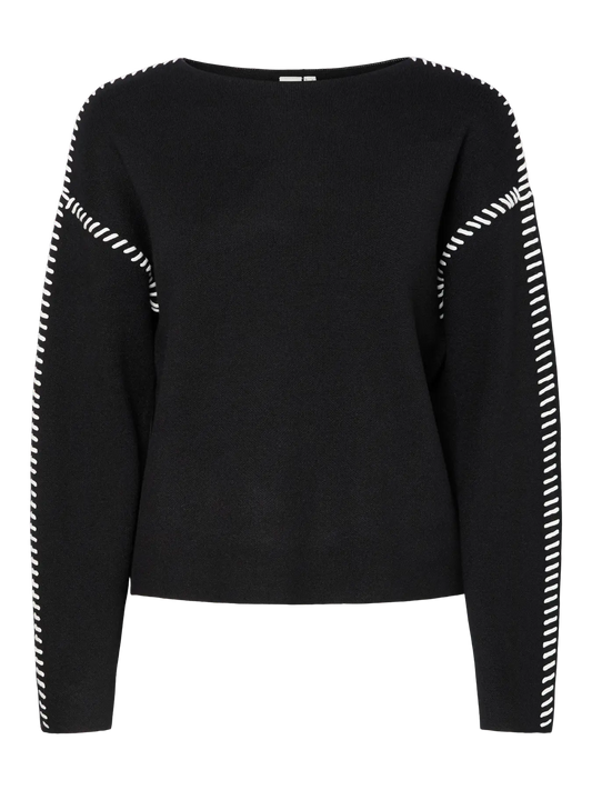 Stitcha Long Sleeve Knit Pullover S Black (26032495) Women