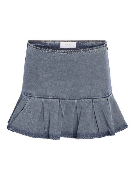 Vicka Pleated Mini Skirt Vi620Mb Medium Blue Denim (27036906) Women